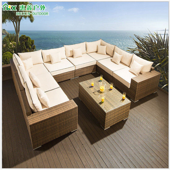 户外沙发藤编休闲沙发U型转角藤沙发组合客厅商用公司休息藤沙发,住宅家具,户外沙发,淘宝优惠券,粉丝福利购,淘宝优惠卷