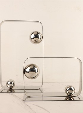 简约现代创意金属框架球摆件客厅茶几玄关书房电视柜家居软装饰品