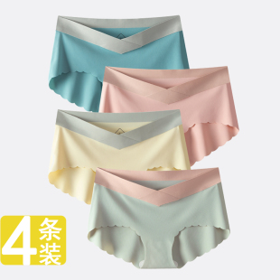 孕妇内裤夏天薄款大码孕中晚期孕初期早期冰丝无痕低腰女夏4条装