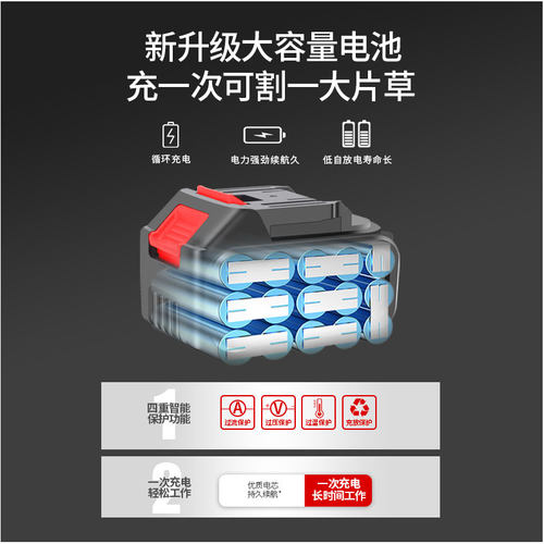 速发电动割草机小型家用草坪机多功能开荒园林除草机农用充电式割