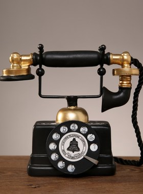 复古电话机小摆件老式怀旧物件书房酒柜书架装饰品工艺品拍照道具