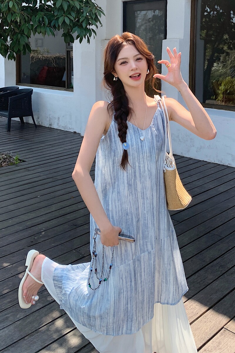 2025【现货夏款】新货V领吊带裙201-Q020-P115-控178,女装连衣裙,浙宝201