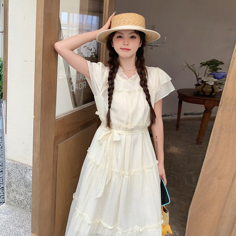 2025【现货夏款】新货飞飞袖仙女连衣裙201-Q075-P125-控188,女装连衣裙,浙宝201