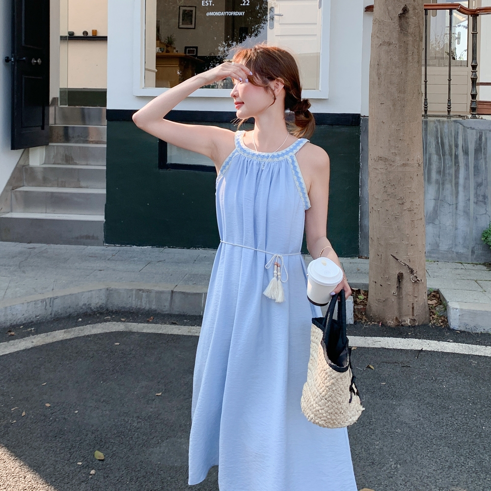 2025【现货夏款】新货挂脖连衣裙201-Q030-P115-控178，女装连衣裙，浙宝201