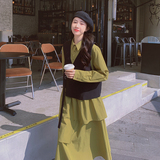 【现货春款】新货绿色长袖连衣裙201-3001-P155-控218，女装连衣裙，浙宝201