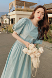 2025【现货夏款】新货泡泡袖连衣裙201-3062-P115-控168，女装连衣裙，浙宝201