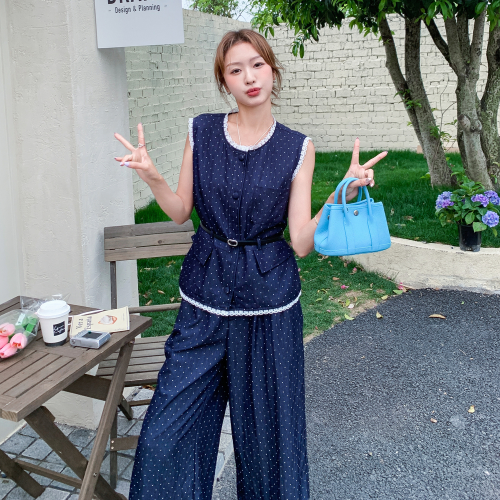 2025【现货夏款】新货蕾丝边马甲201-Q039-P145-控218，女装套装/套裙，浙宝201