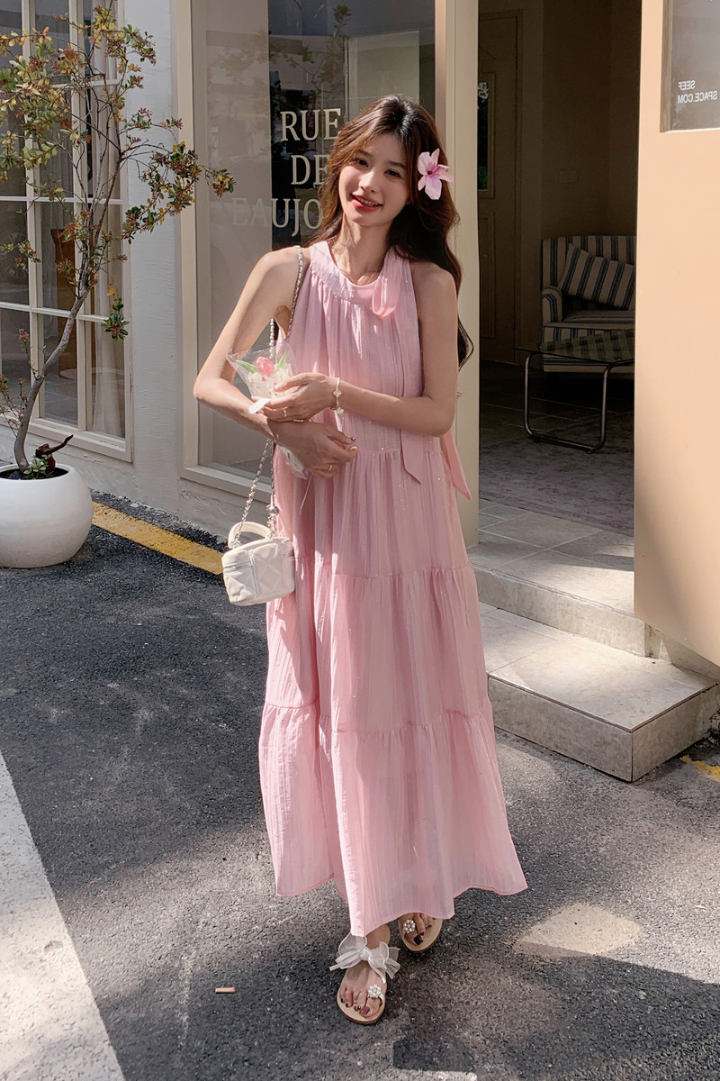 2025【现货夏款】新货挂脖连衣裙201-Q063-P115-控178,女装连衣裙,浙宝201