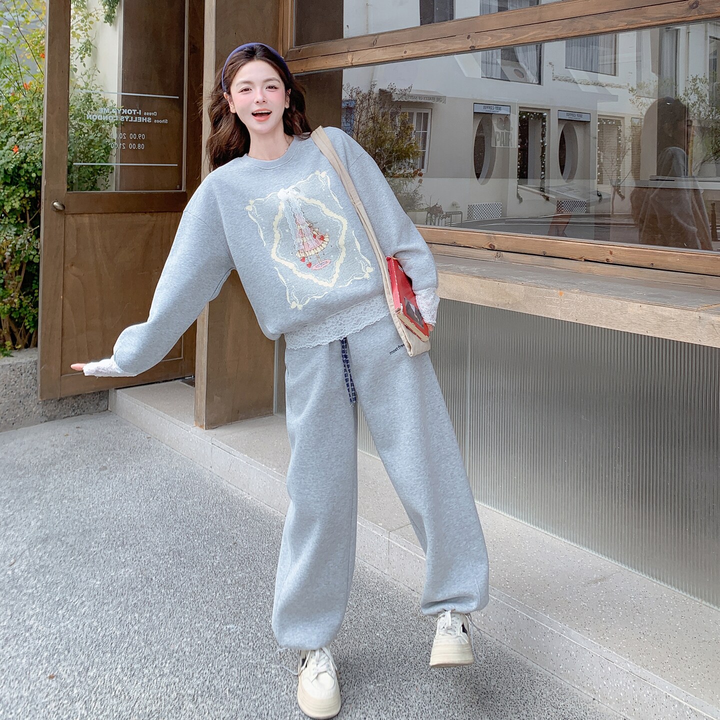 2026【现货春款】新货蕾丝拼接宽松套装201-Q356-P165-控268,女装套装/套裙,浙宝201