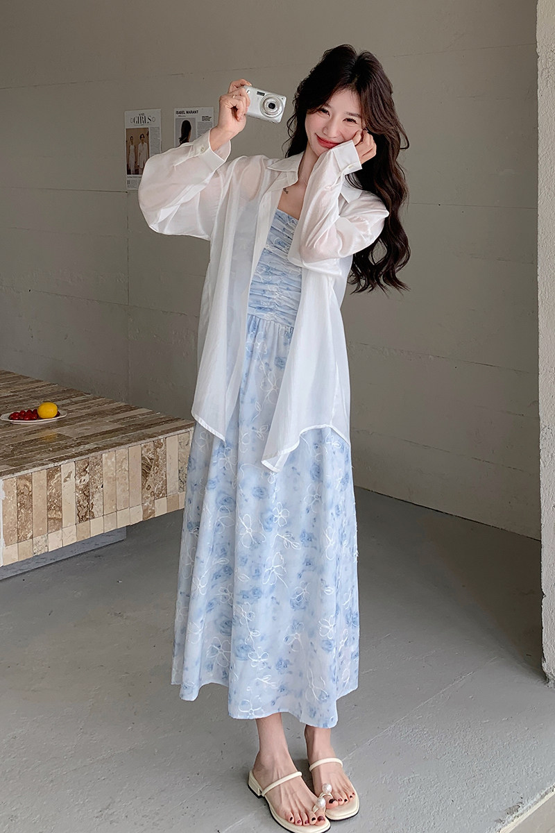 2025【现货夏款】新货碎花吊带裙套装201-Q006-P155-控228,女装套装/套裙,浙宝201