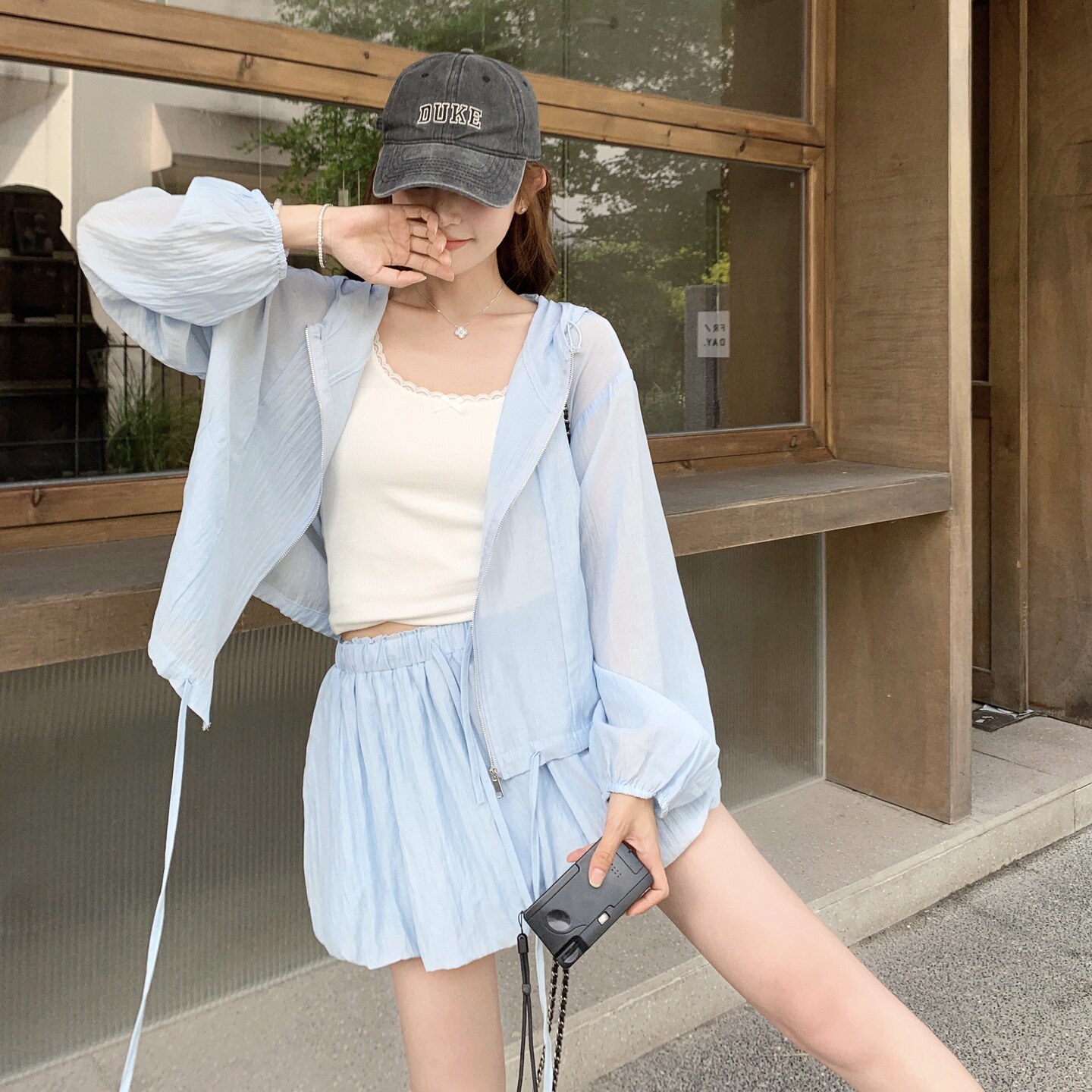 2025【现货夏款】新货防晒时尚两件套201-Q079-P155-控228,女装套装/套裙,浙宝201