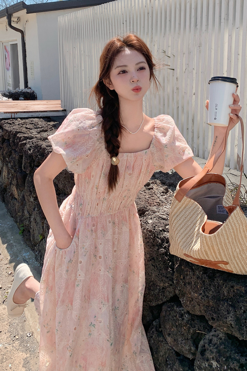 2025【现货夏款】新货法式连衣裙碎花201-Q059-P135-控198,女装连衣裙,浙宝201