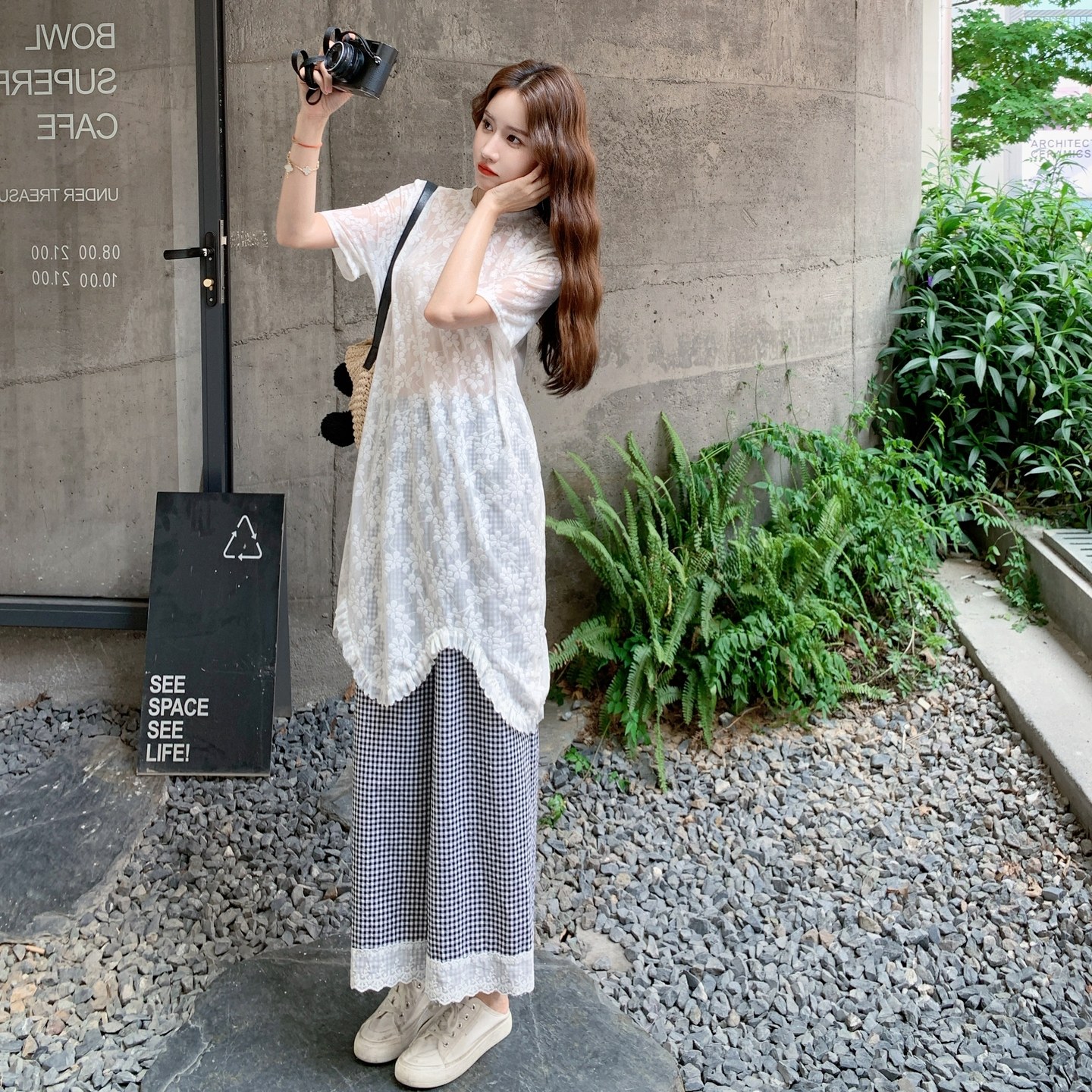 2025【现货夏款】新货绣花网纱ins两件套201-Q123-P135-控198,女装套装/套裙,浙宝201