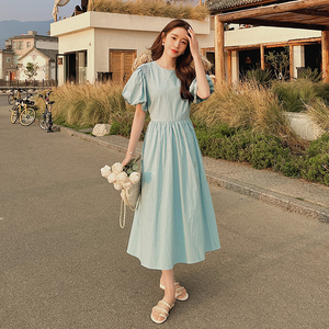 2025【现货夏款】新货泡泡袖连衣裙201-3062-P115-控168,女装连衣裙,浙宝201,广州斯格服饰有限公司