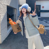 2025【现货冬款】新货格纹拼接羽绒服201-Q317-P255-控378，女装羽绒服，浙宝201