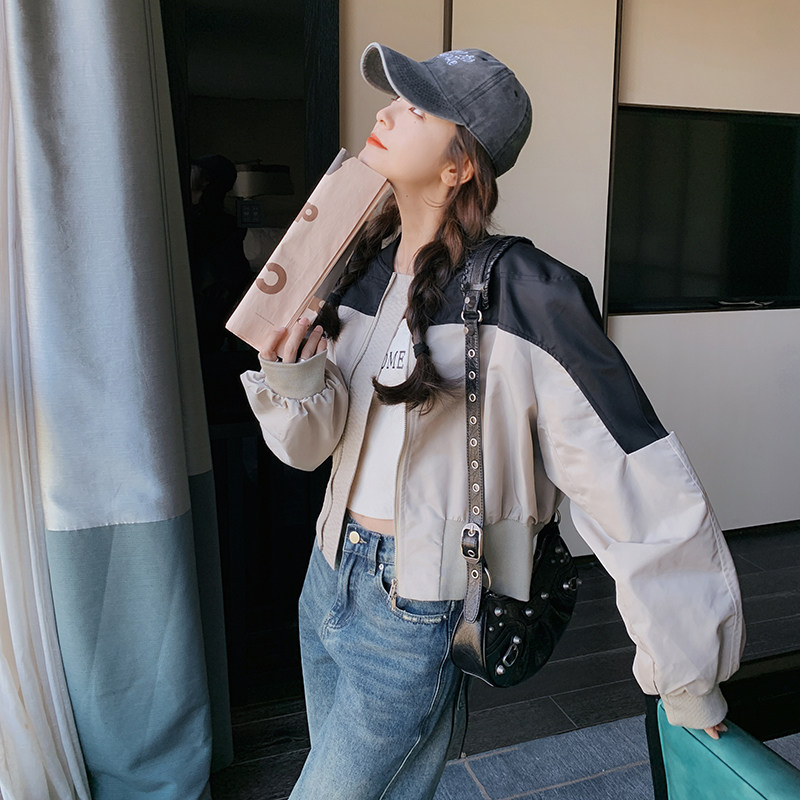 【现货春款】新货撞色棒球服201-3018-P130-控188,女装短外套,浙宝201
