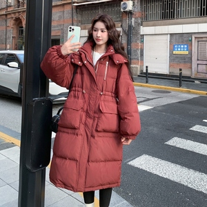 2025【现货冬款】新货红色连帽羽绒服201-Q277-P275-控418，女装羽绒服，浙宝201