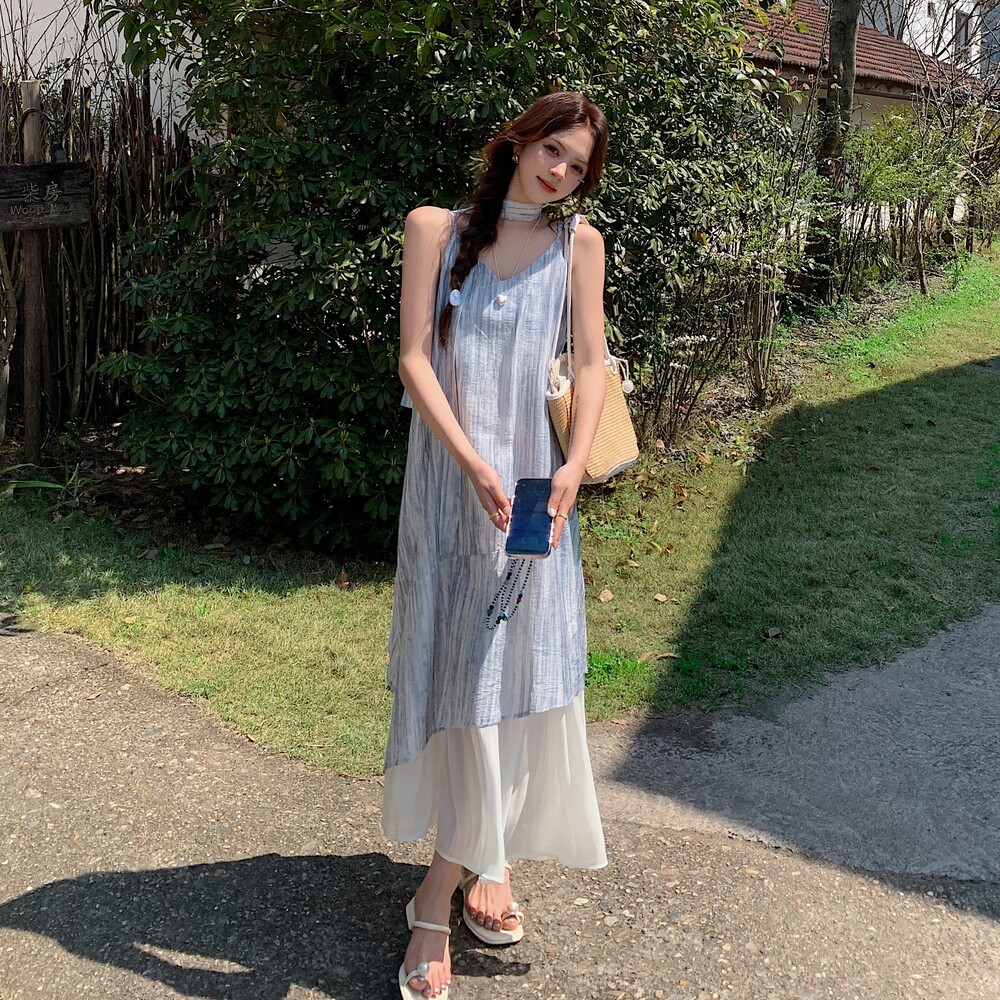 2025【现货夏款】新货V领吊带裙201-Q020-P115-控178,女装连衣裙,浙宝201