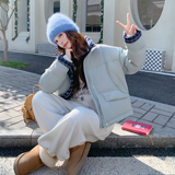 2025【现货冬款】新货格纹拼接羽绒服201-Q317-P255-控378，女装羽绒服，浙宝201