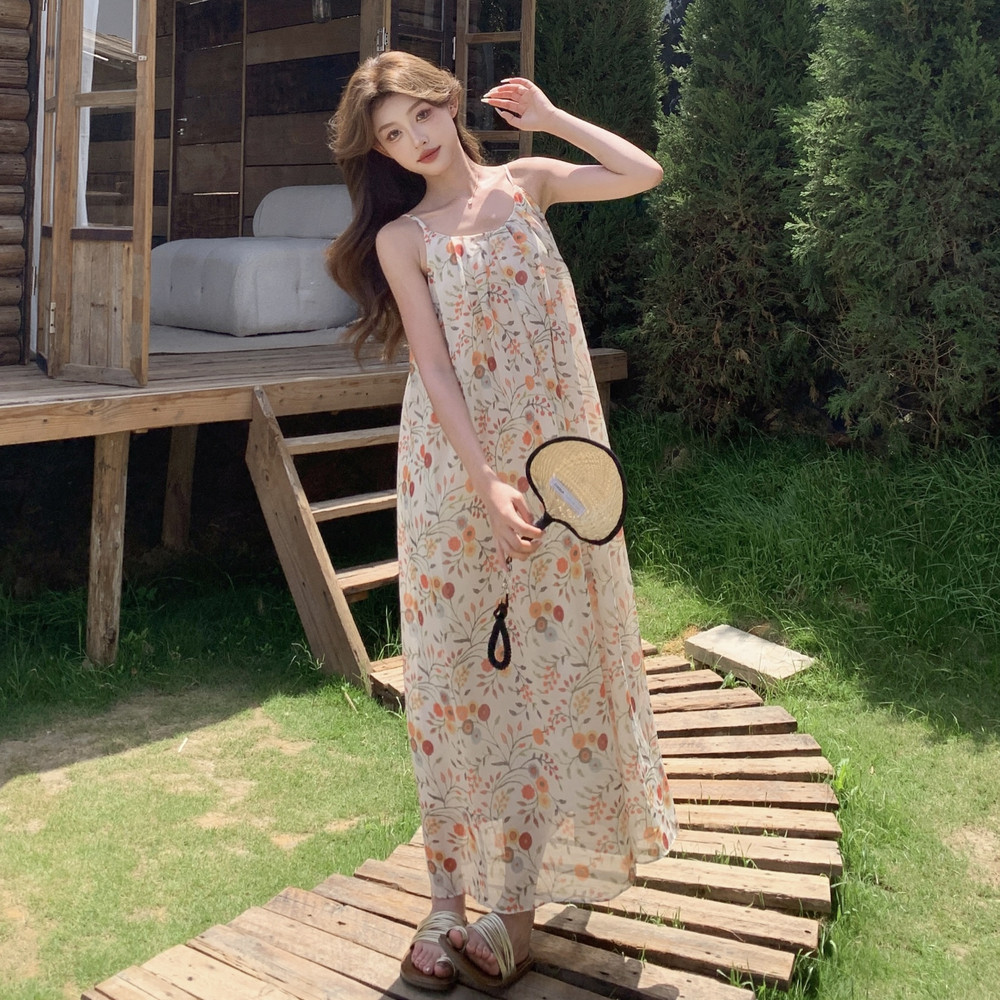 2025【现货夏款】新货碎花吊带裙201-Q055-P115-控178,女装连衣裙,浙宝201