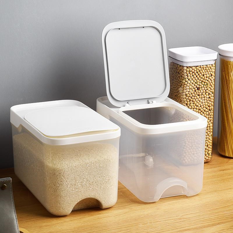 Plastic Rice Bucket Gsrain Storage Box 5kg Food Storage Cont