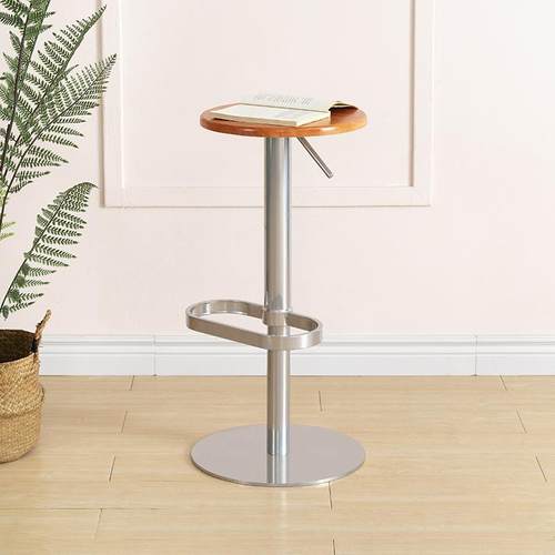 轻奢吧台椅设计师款实木高脚凳