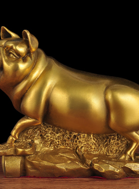 铜猪摆件招财家居玄关电视柜金猪开业礼品办公室乔迁新居工艺品