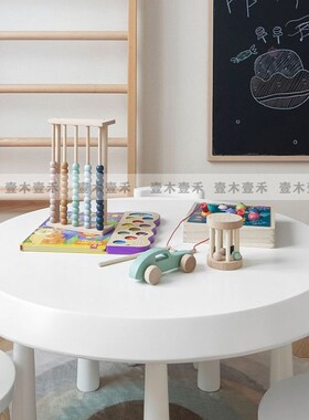 简约现代样板间儿童房木质摆件售楼处儿童区桌面创意软装玩具摆设