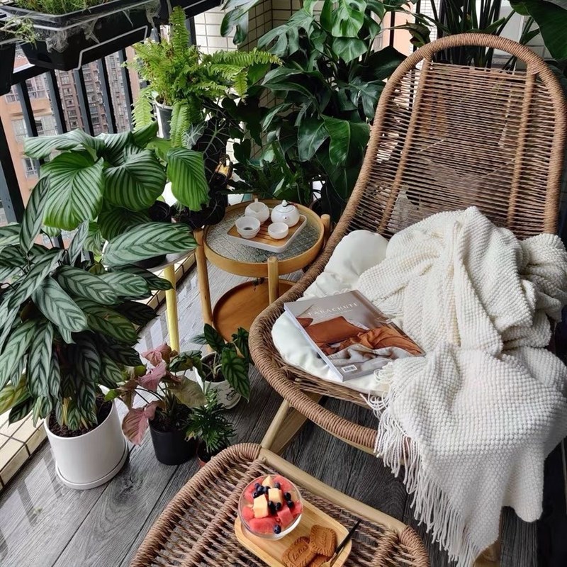 懒人沙发藤编摇摇椅躺椅阳台休闲庭院可躺可睡家用户外单人大藤椅