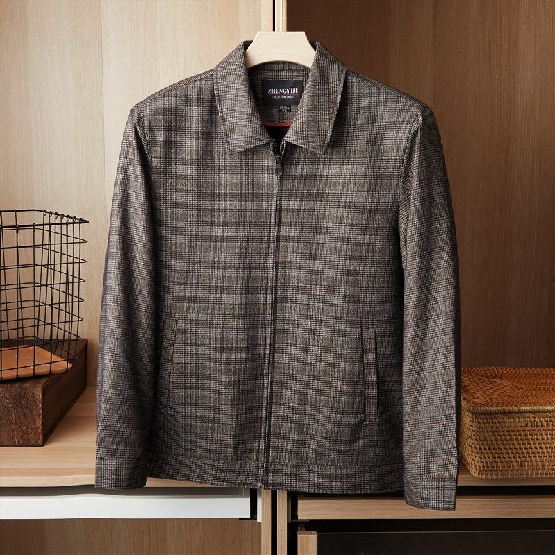 中老年夹克外套男休闲男装老年人宽松夹克衫春秋款爸爸装爷爷上衣,男装,中老年上装,淘宝优惠券,粉丝福利购,淘宝优惠卷