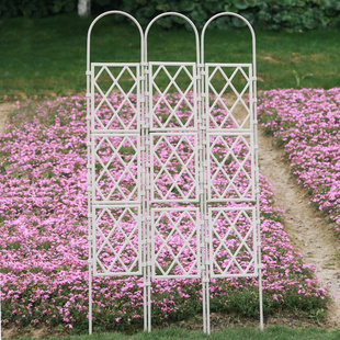 爬藤架铁艺花架月季铁线莲攀爬架花E支架屏风户外花墙网格植物架