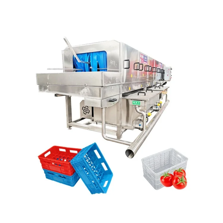 鸡肉串筐全自动洗筐机 塑料筐托盘清洗机 洗框机 洗板机 洗盆机