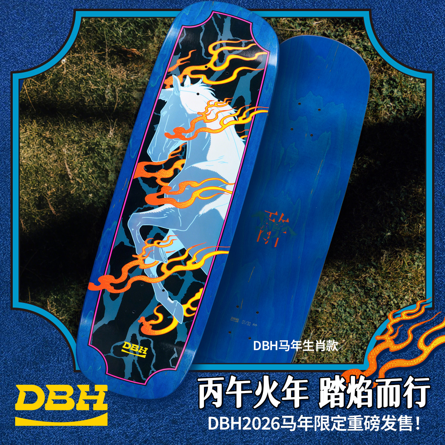 DBH滑板马年限定生肖款复古板图片