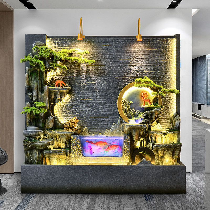 水幕墙鱼缸流水屏风办公室隔断玄关假山背景庭院喷泉景观装饰摆件,家居饰品,流水摆件,淘宝优惠券,粉丝福利购,淘宝优惠卷