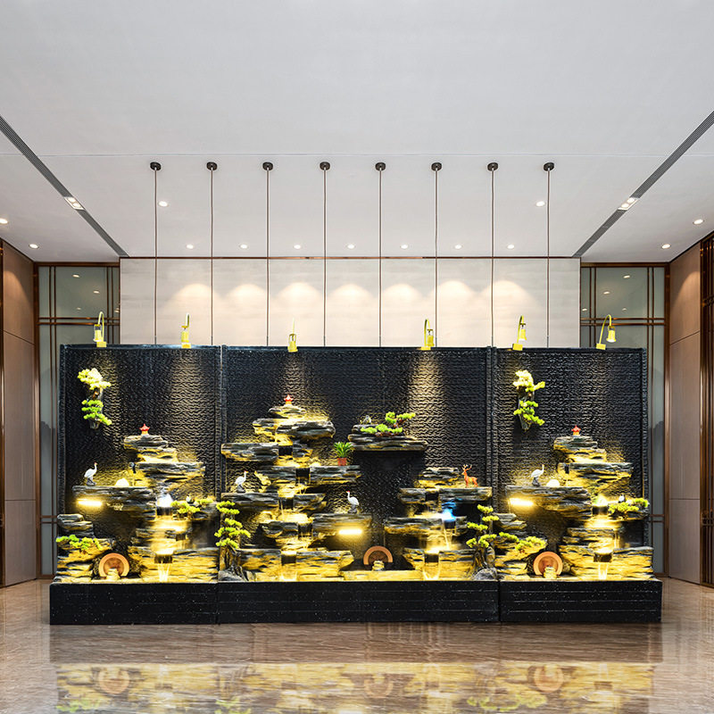 水幕墙流水屏风隔断玄关酒店公司假山流水喷泉景观鱼池摆件庭院户,家居饰品,流水摆件,淘宝优惠券,粉丝福利购,淘宝优惠卷