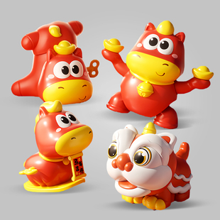 2026马年萌趣搞怪招财倒立马发条玩具儿童益智新年醒狮玩具