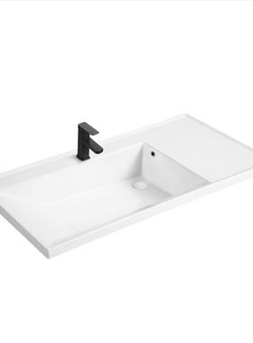 97100陶一体盆瓷浴室柜盆侧排水53宽加宽体55宽台面一陶瓷盆半嵌