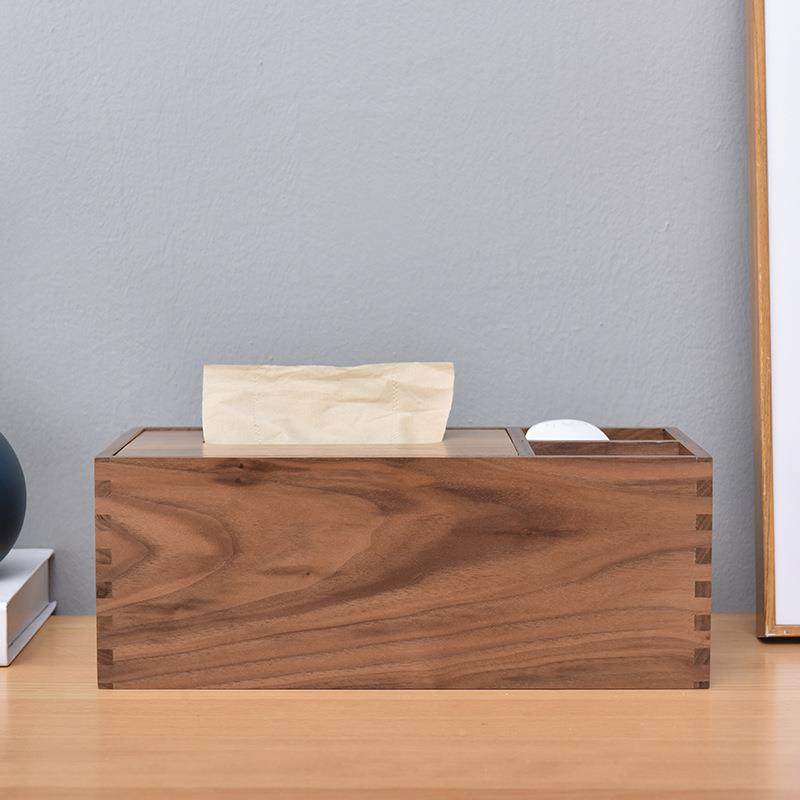 创意纸餐桌家卧室用客厅抽纸盒巾胡盒黑桃木木质多功能抽简约酒店,收纳整理,纸巾盒,淘宝优惠券,粉丝福利购,淘宝优惠卷