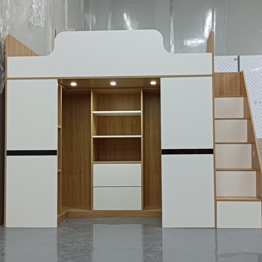 儿童用上下衣床柜男女通LOFT02节省空间床半高上下床带衣柜收纳梯