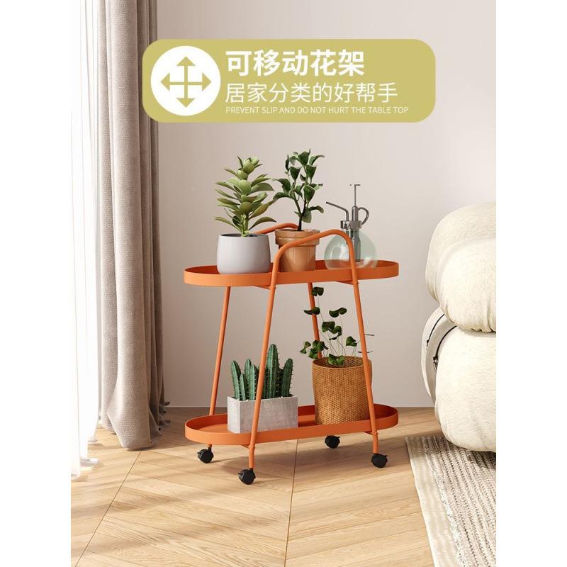 客厅架简落地花架多albb009层置物艺阳台铁易花架带轮可移动铁艺