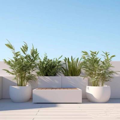 户外不锈钢花箱阳台种植箱广场商业街长方形花坛铁艺成品花槽花箱