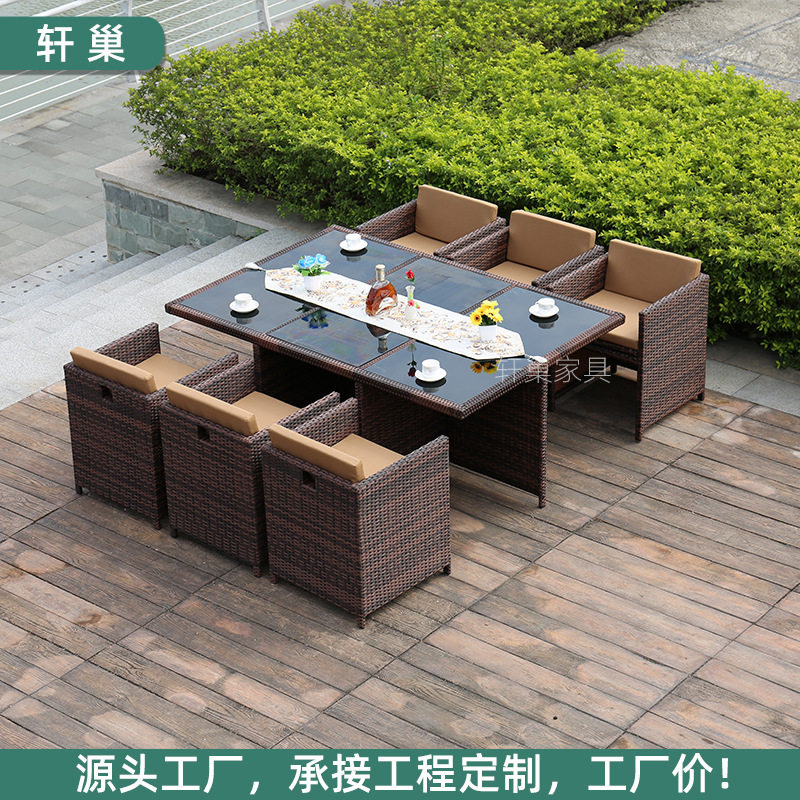 藤编沙发箱子椅休闲编藤沙发椅室外度假民宿庭院花园桌椅组合藤艺