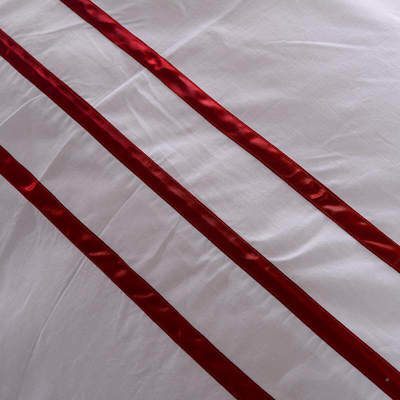 酒店床用品布料刺绣提花四件套上白色无品牌/全棉40s60贡缎s平纹