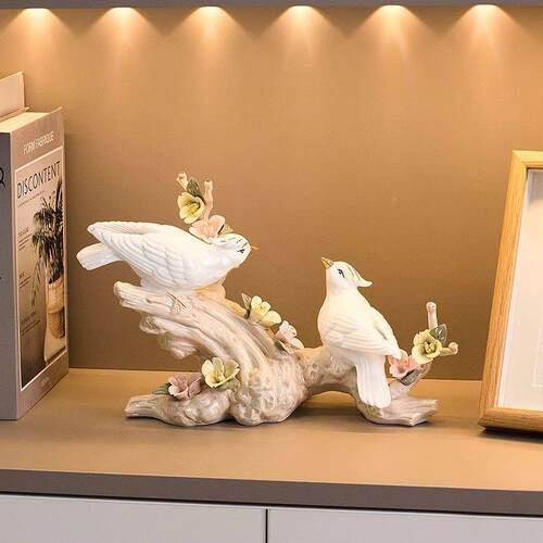 桌现代间简约小鸟个性摆H516Z145件家居客厅酒柜软饰品装房面玄关