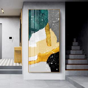 现代走简约玄关道版装饰画抽象画廊尽头轻奢挂画橙XG-A001色过客