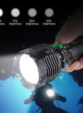 潜水手电00流明专业强光照3明夜潜P70灯珠防水赶海S6筒照明灯le0d