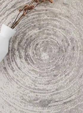 新地西兰羊毛丙LDX纶黄麻底客厅新中圆式书房形毯现代国风灰色中