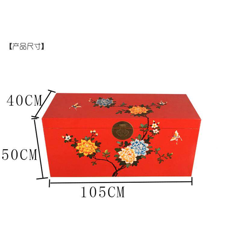 复仿古中式樟箱木实木衣QAK箱储物收纳画箱收藏字画娶嫁结婚彩绘