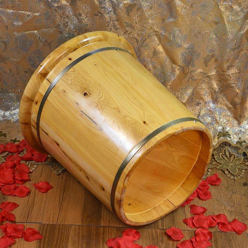 香木足浴桶泡脚LZD木桶带盖足实木柏泡洗脚木盆小腿加桶高加厚浴