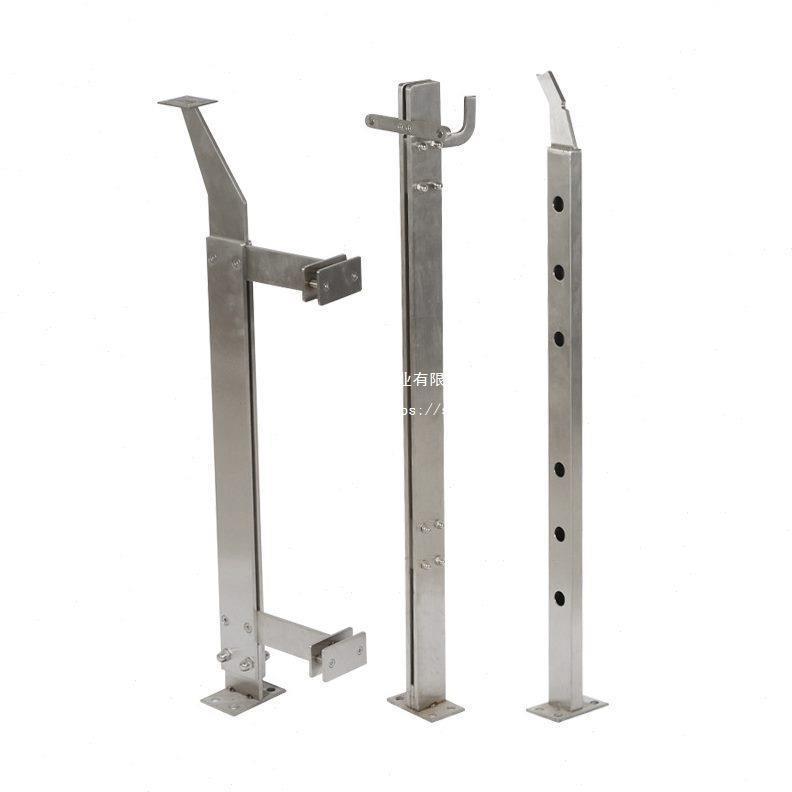 楼梯扶不手扁钢挂玻立璃杆阳台商场栏杆厂SME家304锈钢栏柱风